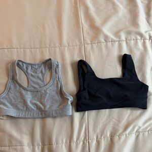 Old Navy Girls Kids Gray and Black Sports Bras S 6/7
